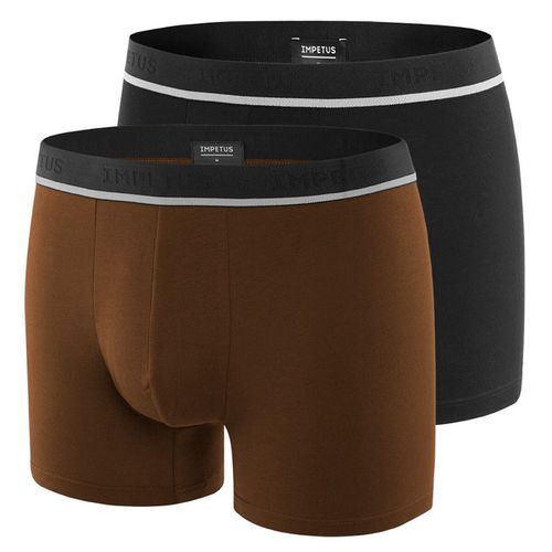 Confezione Da 2 Boxer Tinta Unita Cotone Stretch Uomo Taglie XXL - impetus - Modalova