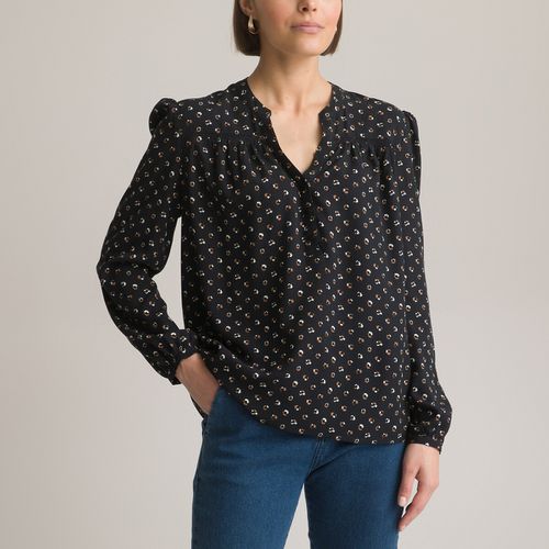 Blusa stampata, dettaglio in pizzo, maniche lunghe - ANNE WEYBURN - Modalova