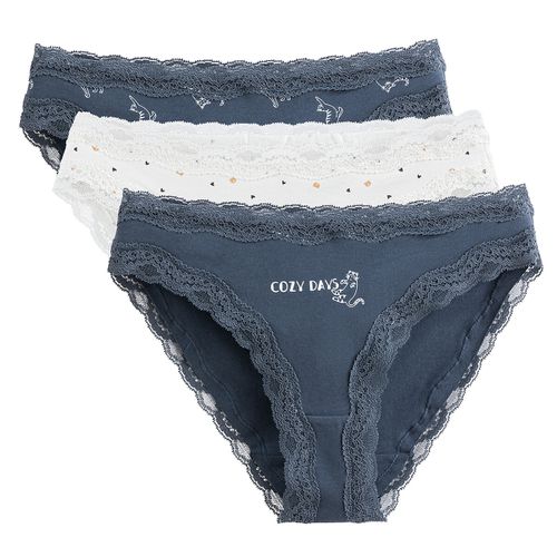 Confezione Da 3 Slip Cotone Donna Taglie 34/36 (FR) - 38/40 (IT) - la redoute collections - Modalova