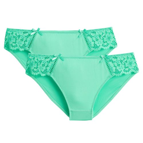 Conf. Da 2 Slip In Pizzo E Microfibra Donna Taglie 50/52 (FR) - 54/56 (IT) - la redoute collections - Modalova