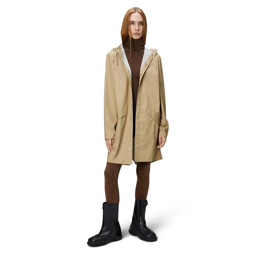 Giacca Anti Vento Unisex Media Lunghezza Con Cappuccio Long Jacket Donna Taglie S - rains - Modalova