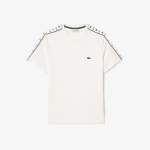 T-shirt Girocollo Con Bande Con Loghi Uomo Taglie M - lacoste - Modalova