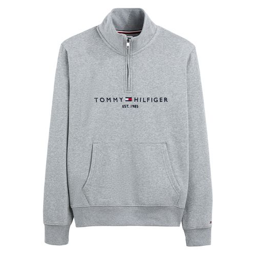 Felpa Collo Alto Cerniera Tommy Logo Uomo Taglie XS - tommy hilfiger - Modalova