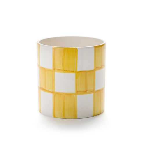 Porta vaso in ceramica a scacchiera Ø14 cm, Ario - LA REDOUTE INTERIEURS - Modalova