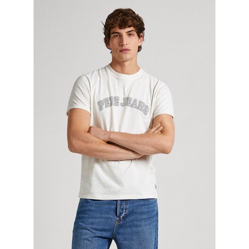 T-shirt Dritta Maniche Corte Con Logo Stampato Uomo Taglie S - pepe jeans - Modalova