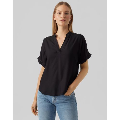 Blusa scollo a V, maniche corte - VERO MODA - Modalova