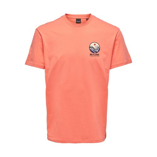 T-shirt Dritta A Maniche Corte Con Logo Sul Petto Uomo Taglie XS - only & sons - Modalova