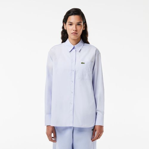 Camicia Oversize In Popeline Di Cotone Donna Taglie 42 - lacoste - Modalova