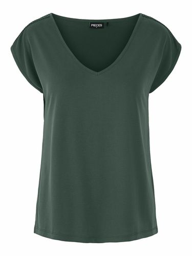 T-shirt A Maniche Corte, Gioielli Sulle Spalle Donna Taglie XS - pieces - Modalova