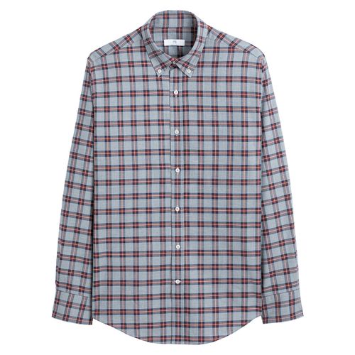 Camicia Dritta Collo Americano A Quadri Uomo Taglie S - la redoute collections - Modalova