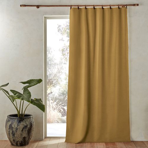 Tenda Lino Lavato Oscurante Passanti In Pelle, Private Taglie 140 x 180 cm - am.pm - Modalova