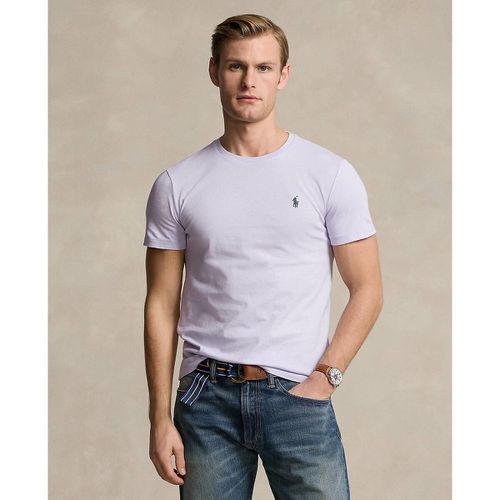 T-shirt Slim Tinta Unita In Jersey Logo Ricamato Uomo Taglie L - polo ralph lauren - Modalova