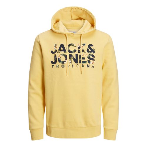 Felpa con cappuccio fantasia davanti - JACK & JONES - Modalova