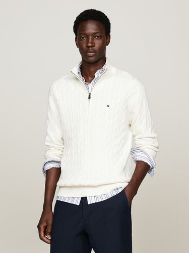 Maglione A Trecce Collo Alto In Cotone - tommy hilfiger - Modalova