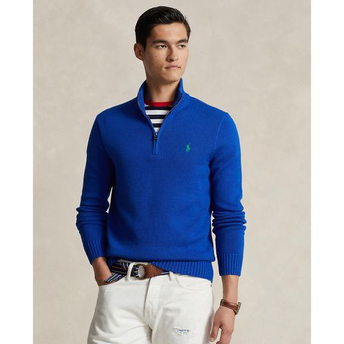 Pull Con Mezza Cerniera In Cotone 7g Con Logo Ricamato Uomo Taglie S - polo ralph lauren - Modalova