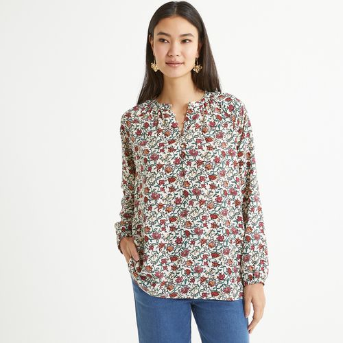 Blusa scollo rotondo, fantasia a fiori, maniche lunghe - ANNE WEYBURN - Modalova