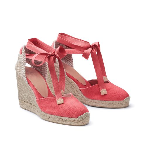 Espadrillas Con Zeppa In Tela Chiara Donna Taglie 37 - castaner - Modalova