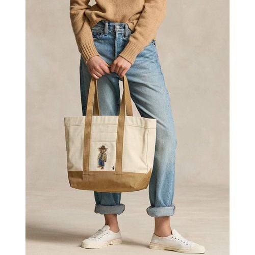 Borsa Tote In Tessuto Motivo Orso - polo ralph lauren - Modalova