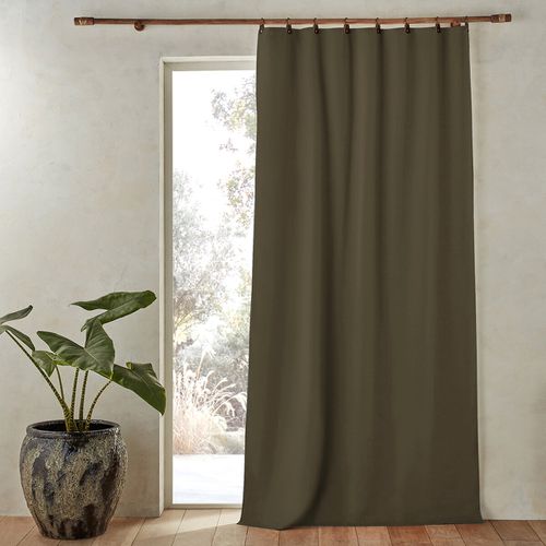 Tenda Lino Lavato Oscurante Passanti In Pelle, Private Taglie 140 x 180 cm - am.pm - Modalova