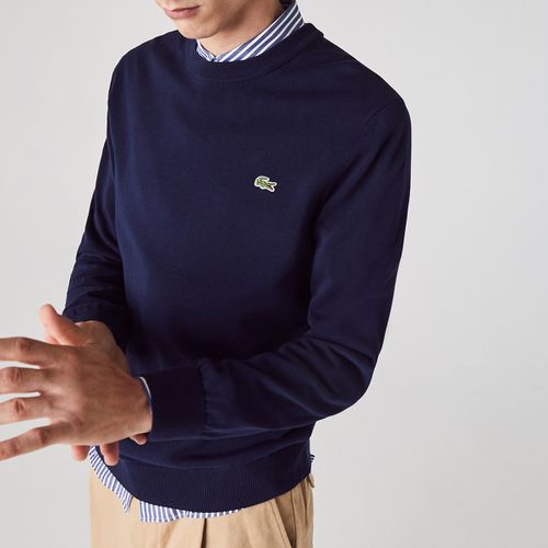 Pull Scollo Rotondo In Cotone Bio Uomo Taglie L - lacoste - Modalova