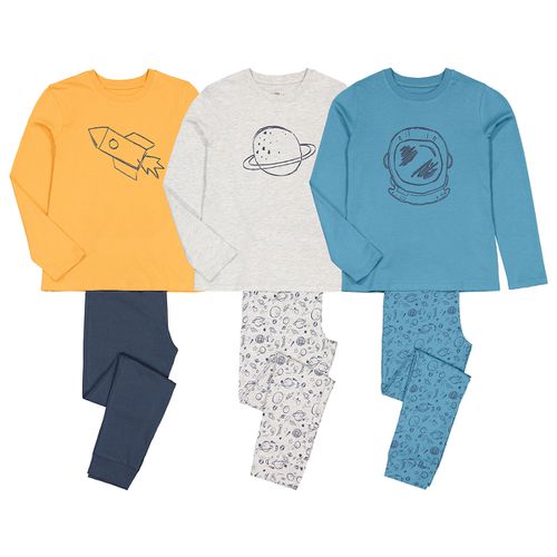 Confezione da 3 pigiami in cotone stampa spazio - LA REDOUTE COLLECTIONS - Modalova