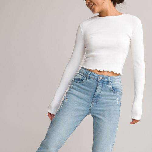 T-shirt cropped a coste, maniche lunghe - LA REDOUTE COLLECTIONS - Modalova