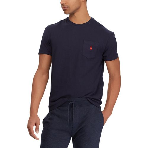 T-shirt girocollo con tasca in jersey di cotone - POLO RALPH LAUREN - Modalova