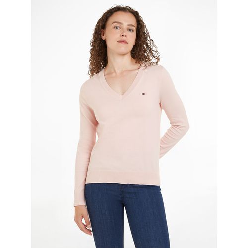 Maglione Maniche Lungo Scollo A V Donna Taglie L - tommy hilfiger - Modalova