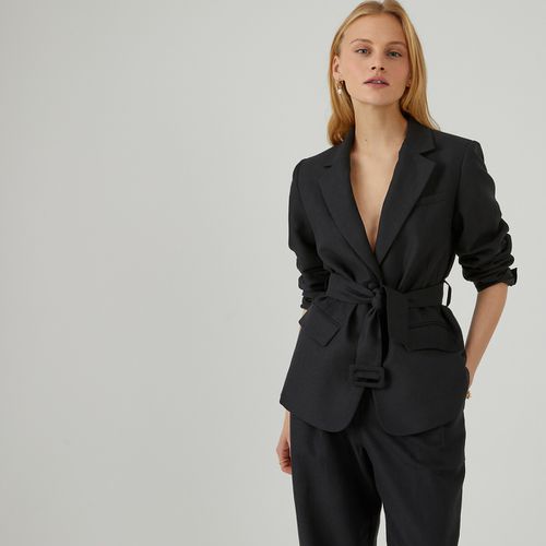 Blazer taglio aderente, in lino e cotone - LA REDOUTE COLLECTIONS - Modalova