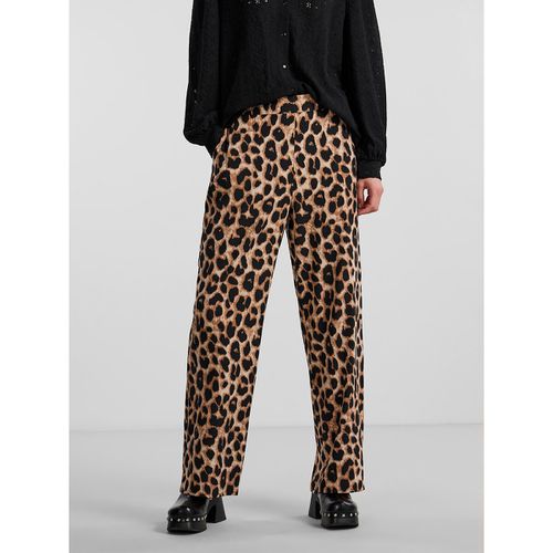 Pantaloni leopardati, vita alta - PIECES - Modalova
