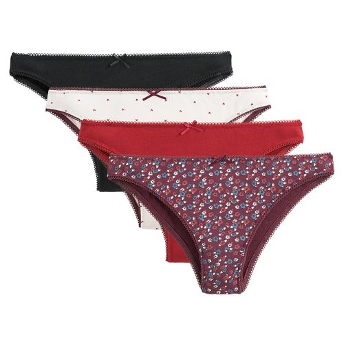 Confezione Da 4 Tanga In Cotone Elasticizzato Donna Taglie 38/40 - la redoute collections - Modalova