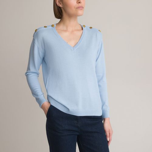 Maglione scollo a V in fine maglia, misto lana - ANNE WEYBURN - Modalova