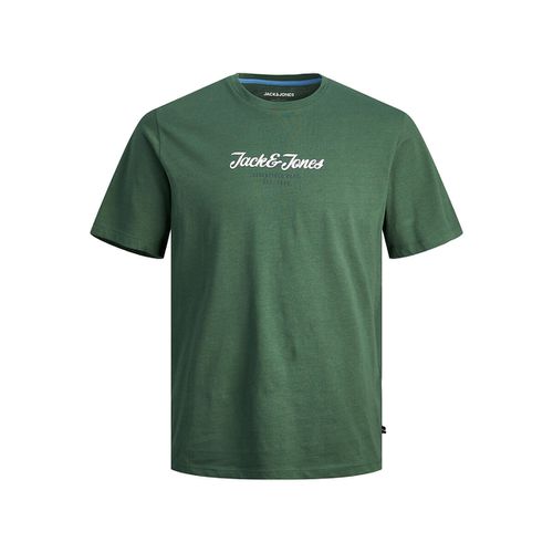 T-shirt Girocollo Con Logo Verde Uomo Taglie S - jack & jones - Modalova