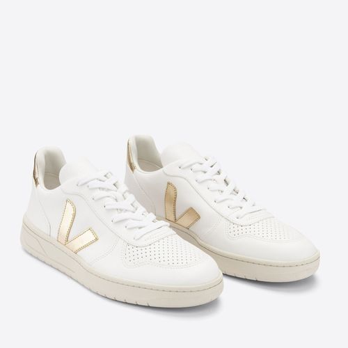 Sneakers con lacci in pelle V-10 Chormefree - VEJA - Modalova