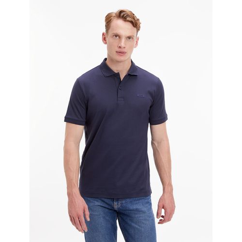 Polo slim fit in cotone con logo sul petto - CALVIN KLEIN - Modalova