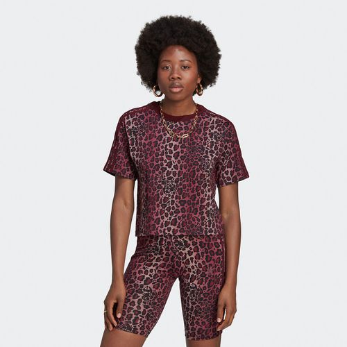T-shirt con stampa leopardata allover - adidas Originals - Modalova