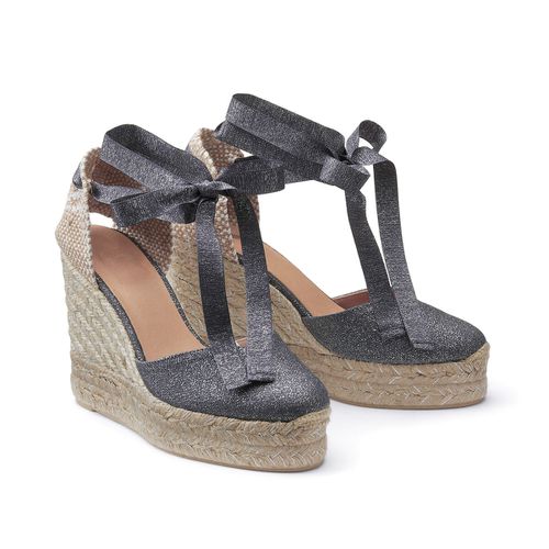 Espadrillas Con Zeppa In Tela Iridescente Chiara Donna Taglie 37 - castaner - Modalova