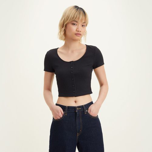 T-shirt Cropped Con Scollo A Barchetta Donna Taglie L - levi's - Modalova