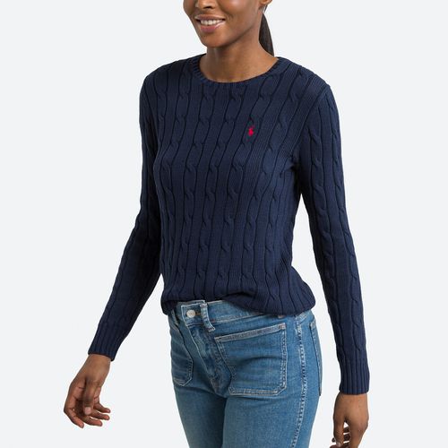 Pull Scollo Rotondo In Maglia A Trecce Donna Taglie L - polo ralph lauren - Modalova