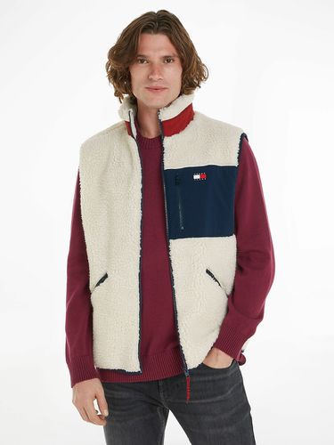 Giubbotto senza maniche cotone effetto peluche - TOMMY JEANS - Modalova