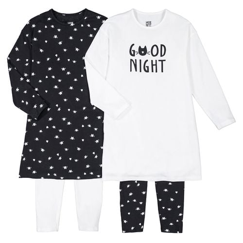 Confezione da 2 pigiami camicia da notte, stampa gatto - LA REDOUTE COLLECTIONS - Modalova