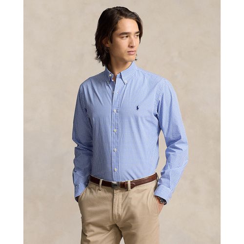 Camicia Slim A Quadri Popeline Logo Ricamato Uomo Taglie M - polo ralph lauren - Modalova