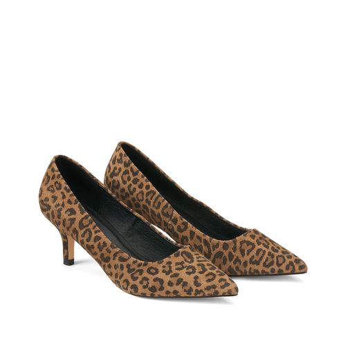 Decolleté tacco a spillo in pelle motivo leopardato - LA REDOUTE COLLECTIONS PLUS - Modalova