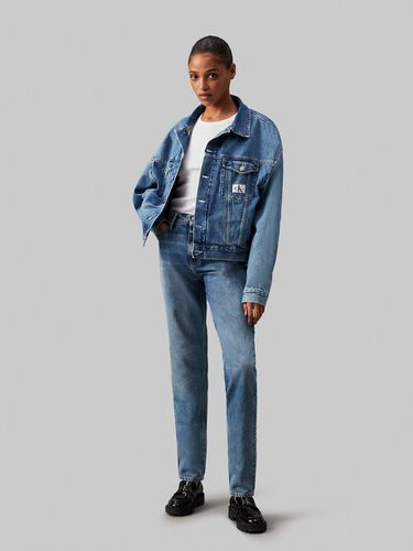 Giacca in denim oversize, logo CK - CALVIN KLEIN JEANS - Modalova