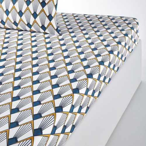 Lenzuolo Con Angoli In Percalle, Elisa Bleue Taglie 140 x 200 cm - la redoute interieurs - Modalova