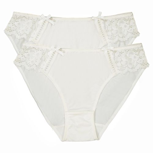 Conf. Da 2 Slip In Pizzo E Microfibra Donna Taglie 34/36 (FR) - 38/40 (IT) - la redoute collections - Modalova