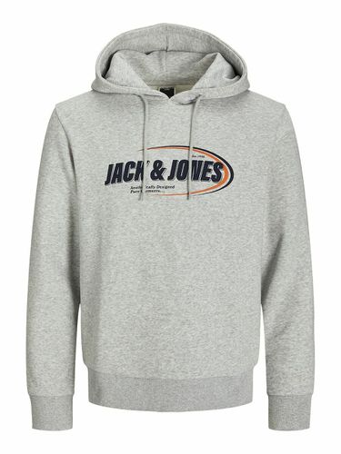 Felpa dritta con cappuccio e logo - JACK & JONES - Modalova