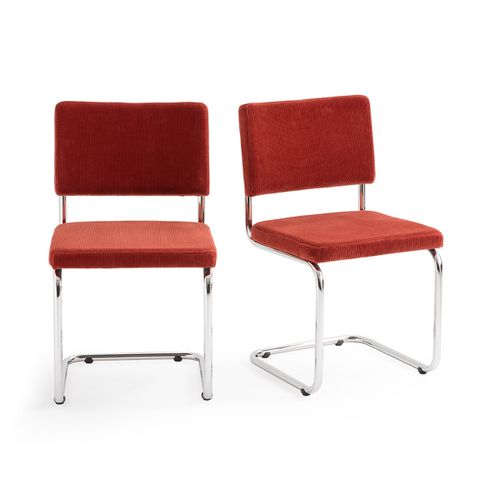 Confezione da 2 sedie cantilever in velluto, Sarva - LA REDOUTE INTERIEURS - Modalova