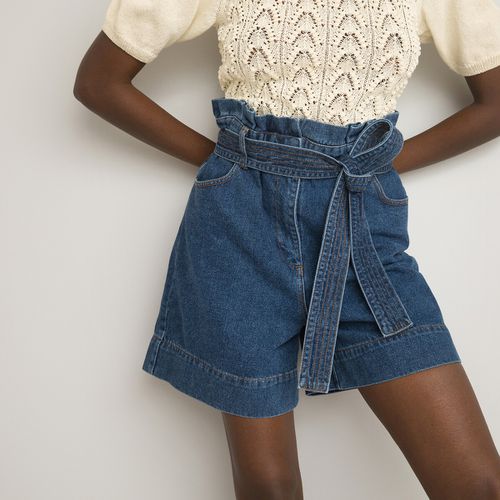 Shorts Paper Bag In Denim Donna Taglie 42 - la redoute collections - Modalova