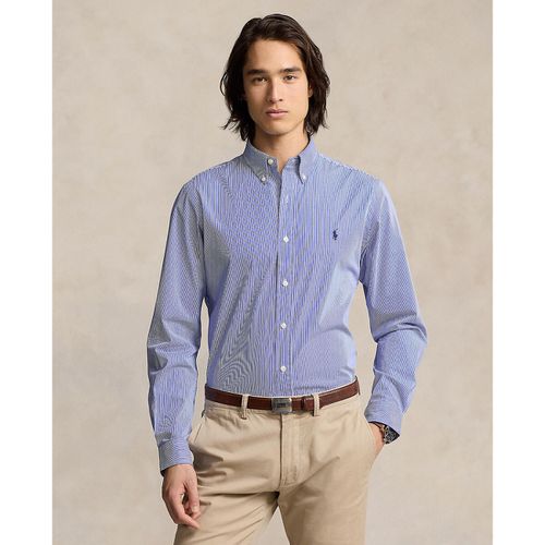 Camicia Slim A Righe Popeline Logo Ricamato Uomo Taglie M - polo ralph lauren - Modalova